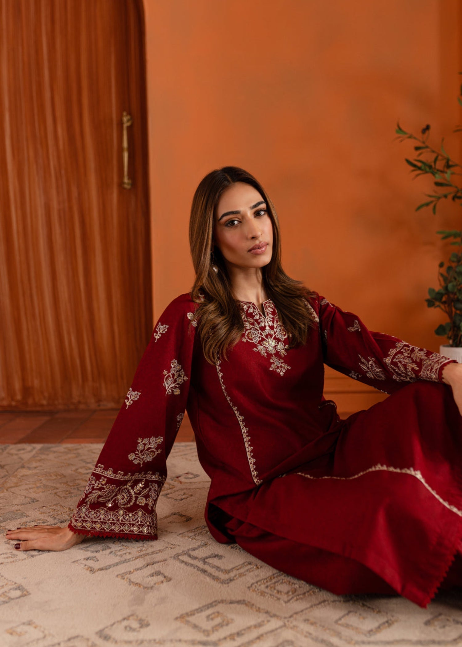 The Turkish Wear Ashnah Maroon Women 2pcs
