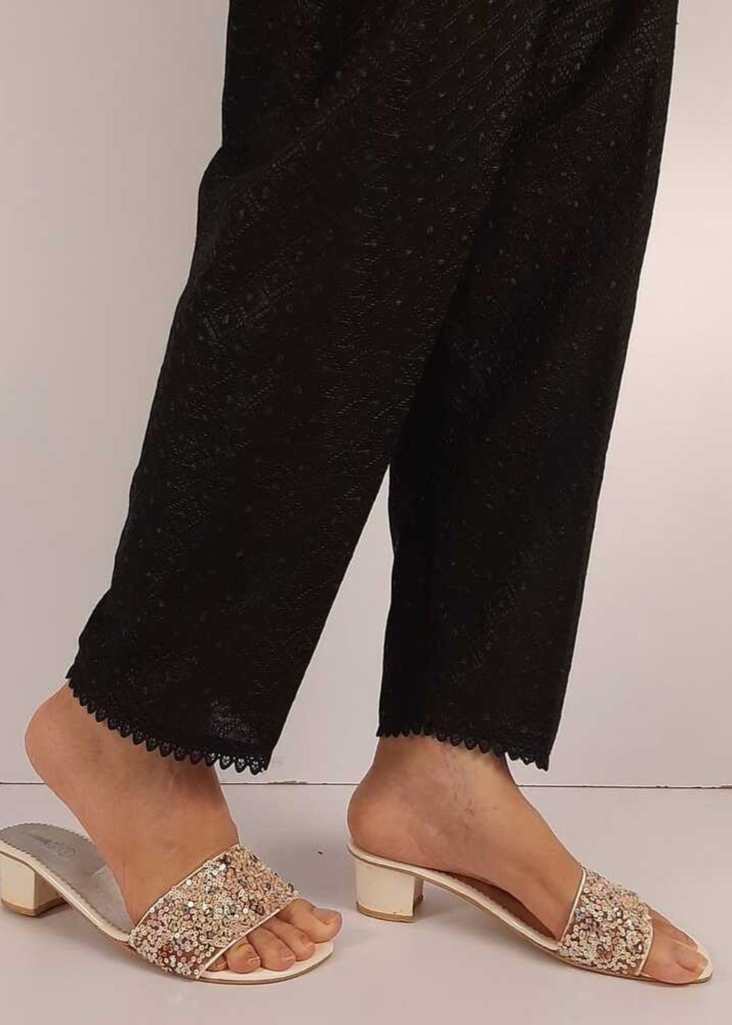 Zardi Chikankari Trouser Black – ZT463 Women 1pcs