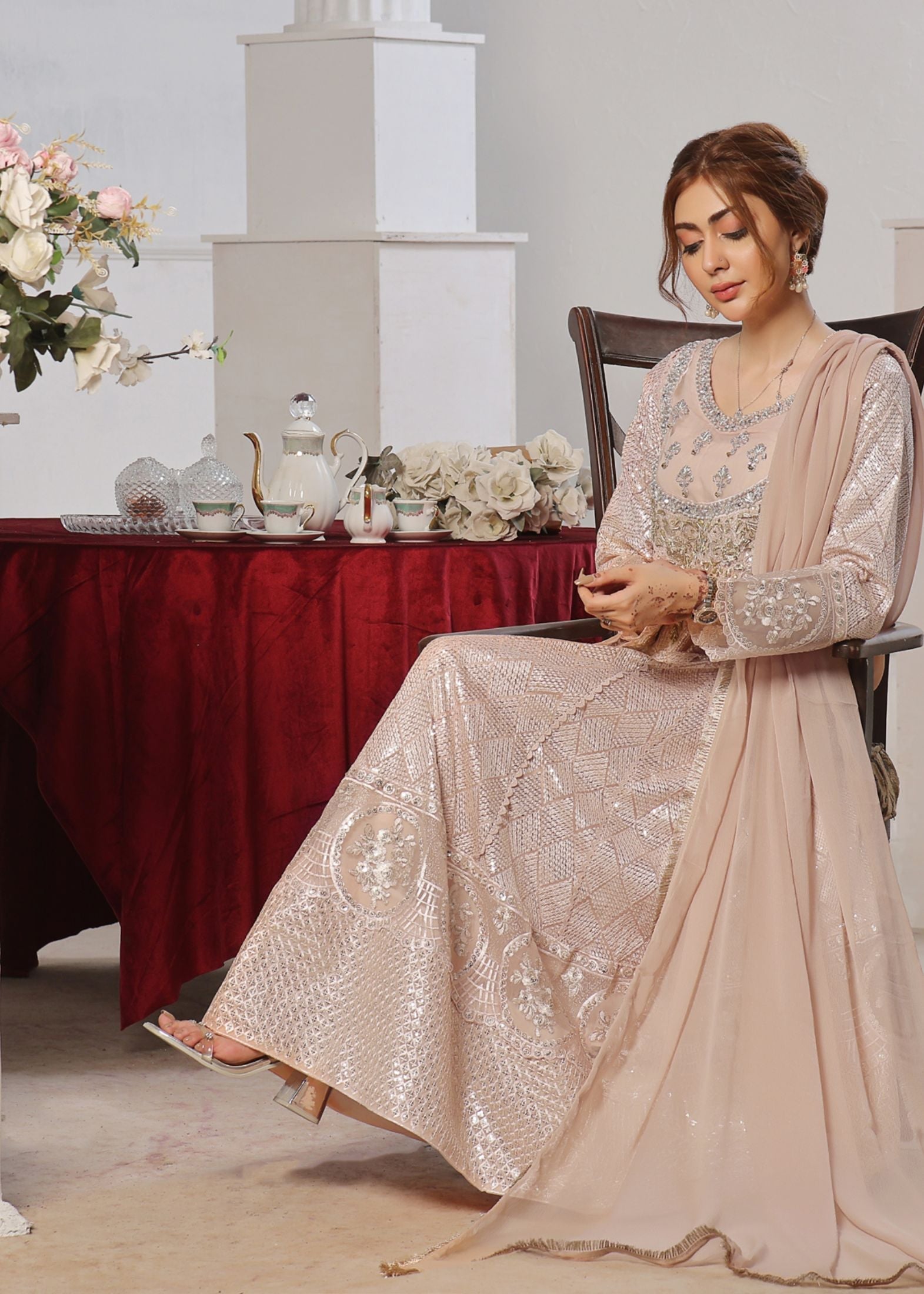 Alsiyab Zeba Peach Women 3pcs