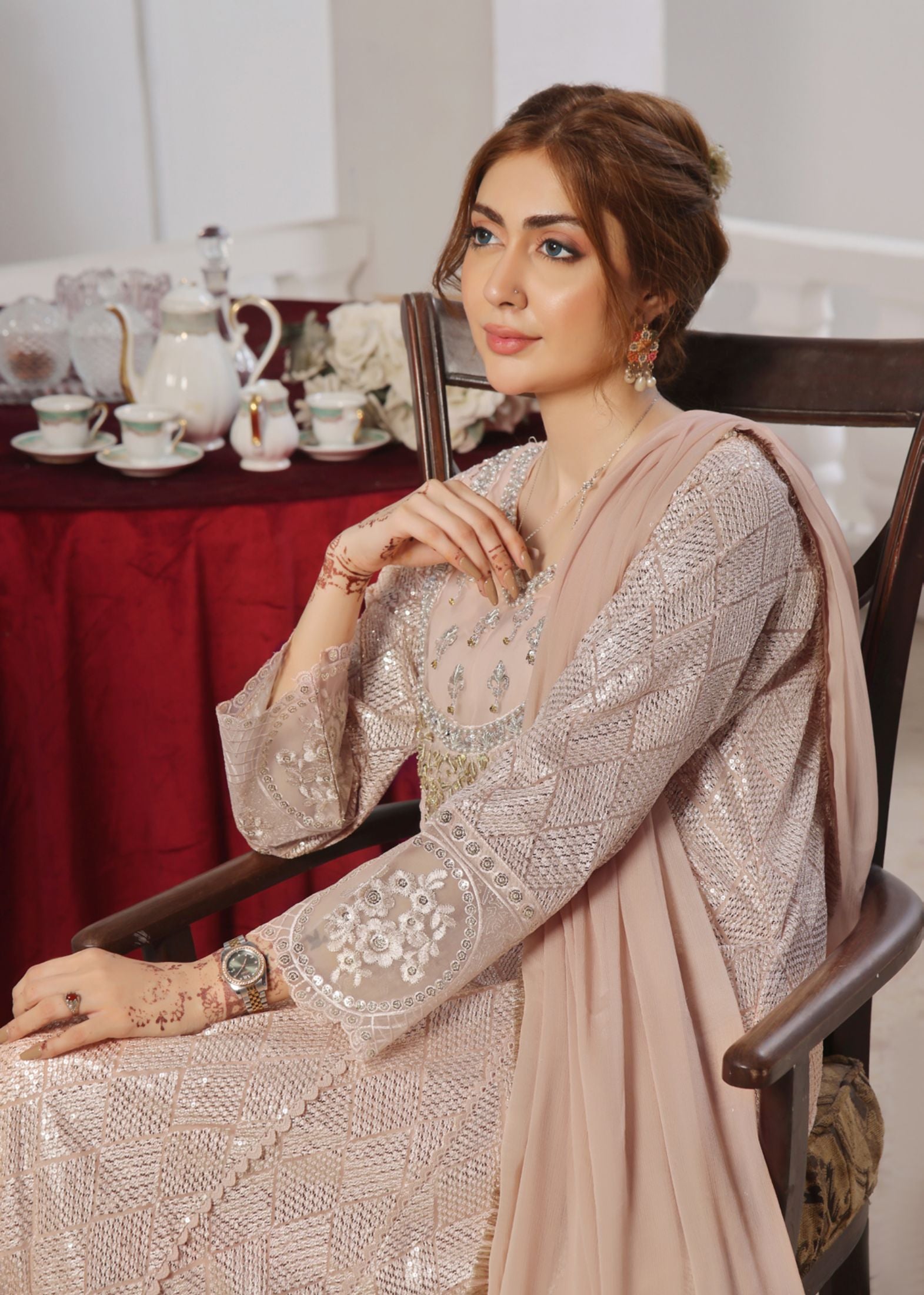 Alsiyab Zeba Peach Women 3pcs