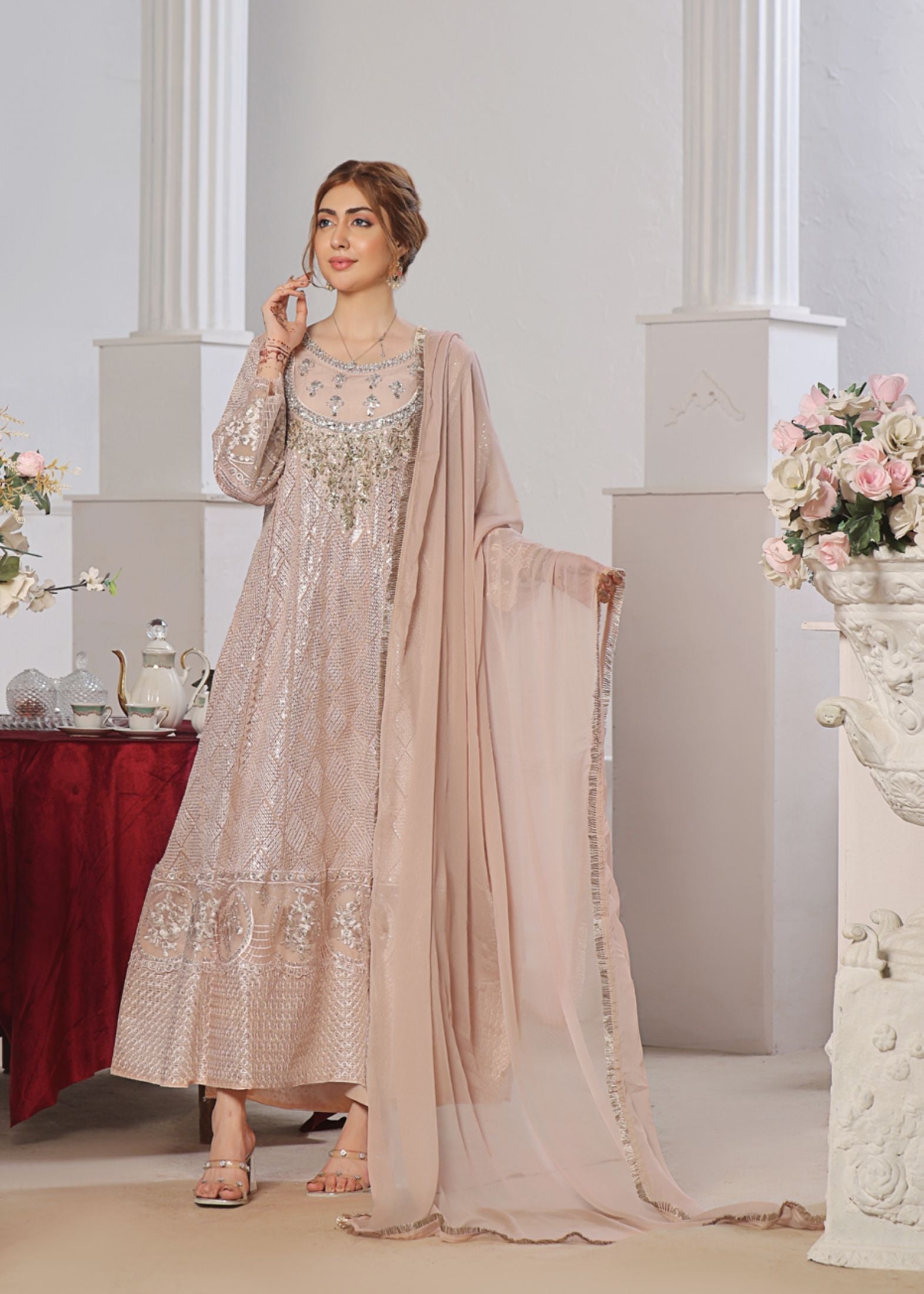 Alsiyab Zeba Peach Women 3pcs
