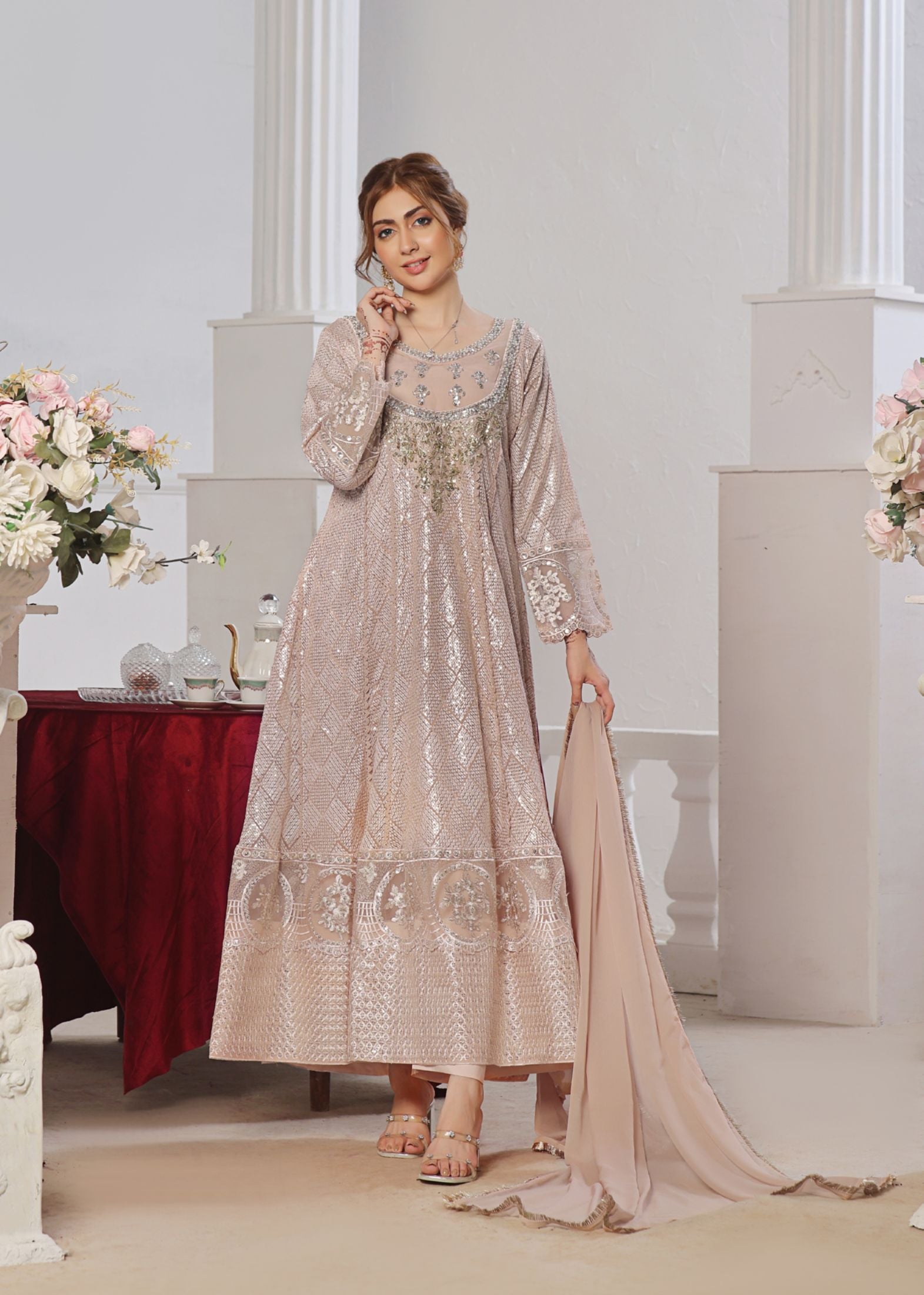 Alsiyab Zeba Peach Women 3pcs