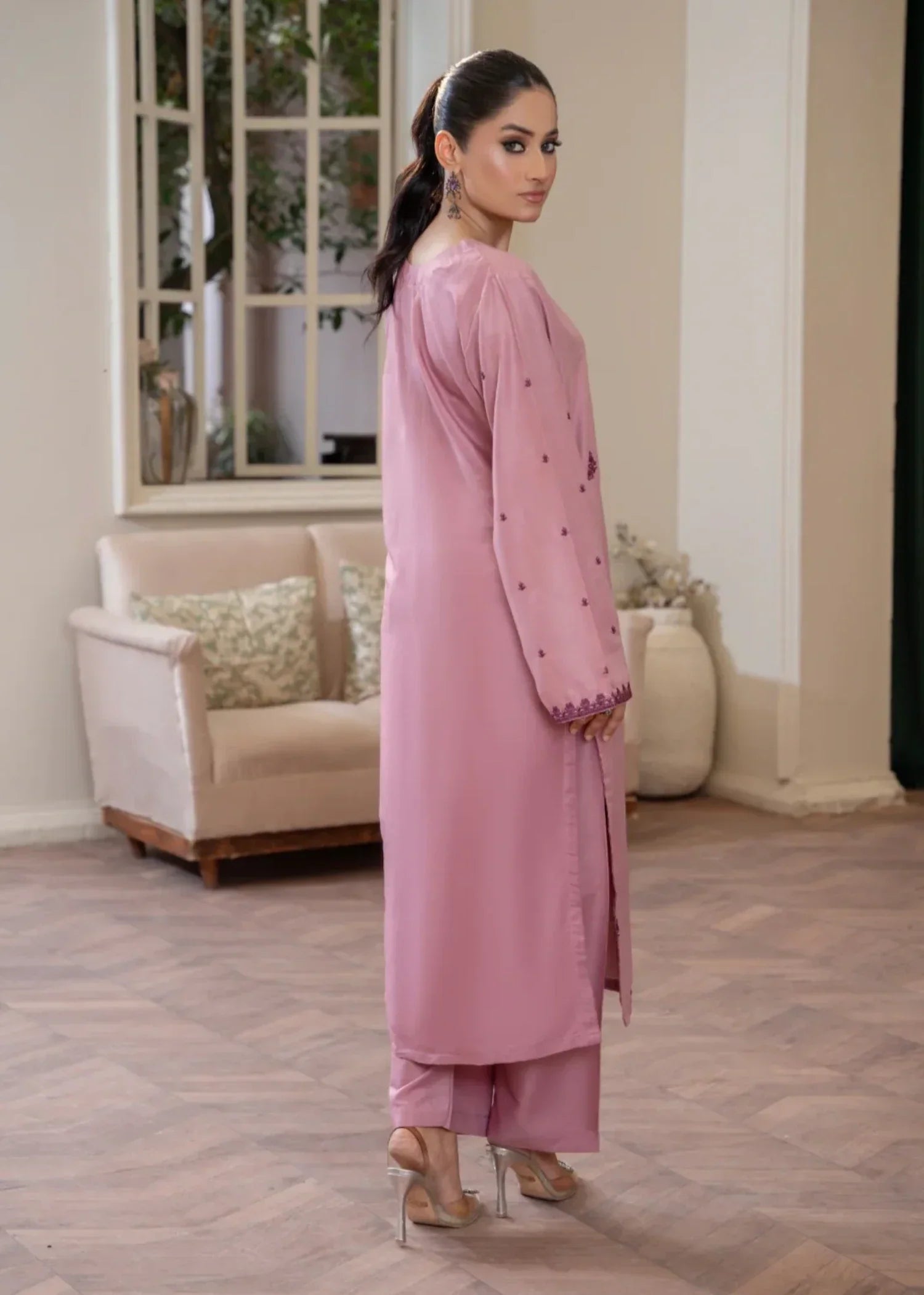 Sajfi Closet Flamingo Embroidered Stitched Suit for Women | Summer Collection Women 2pcs