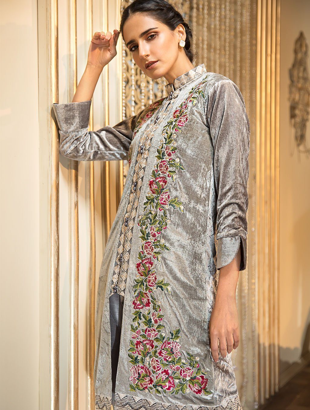 Khas Stitched Formal Embroidered Shirt ER 115