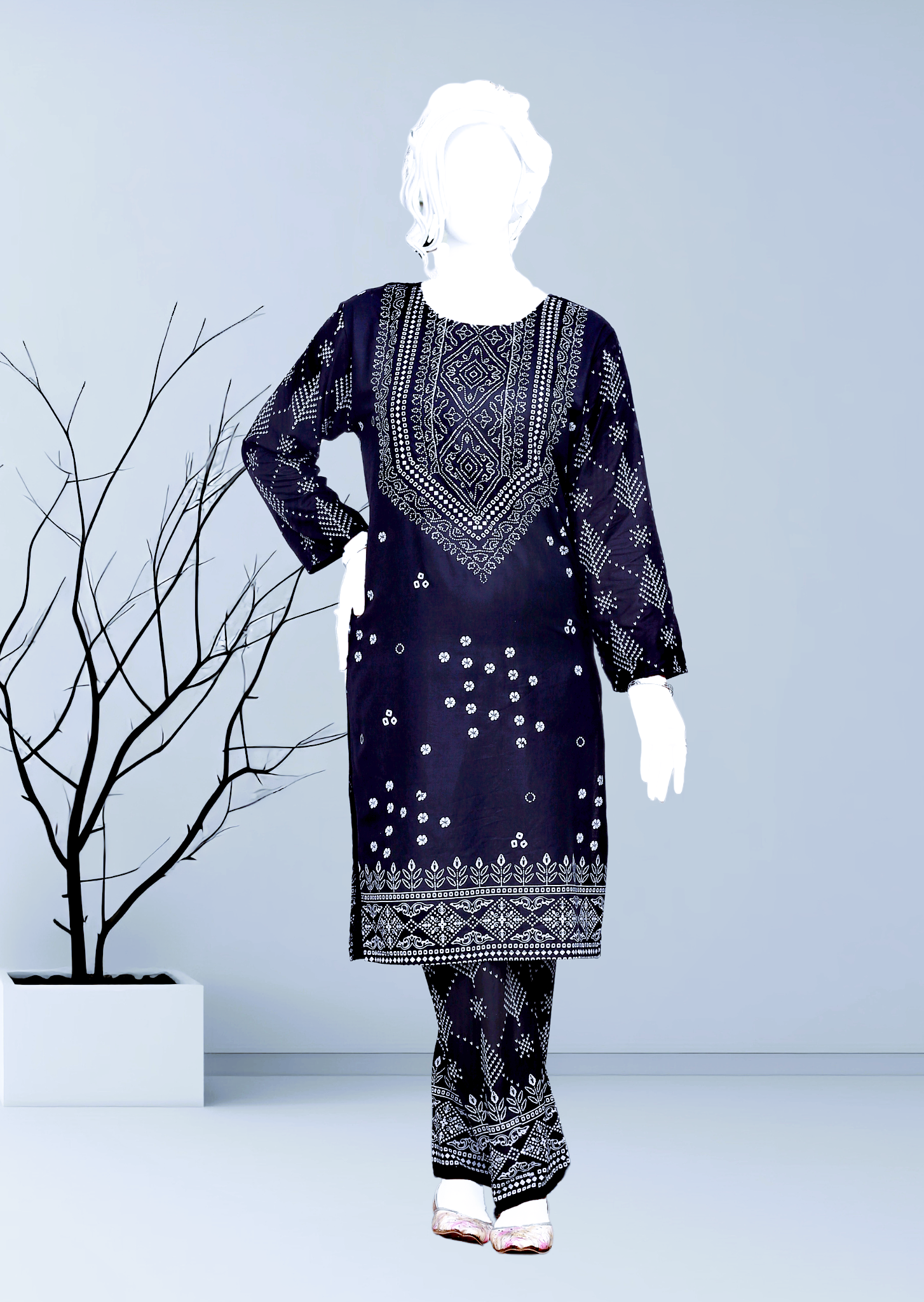 Hamna Kalim Riwayat Two Piece navy blue Women 2pcs