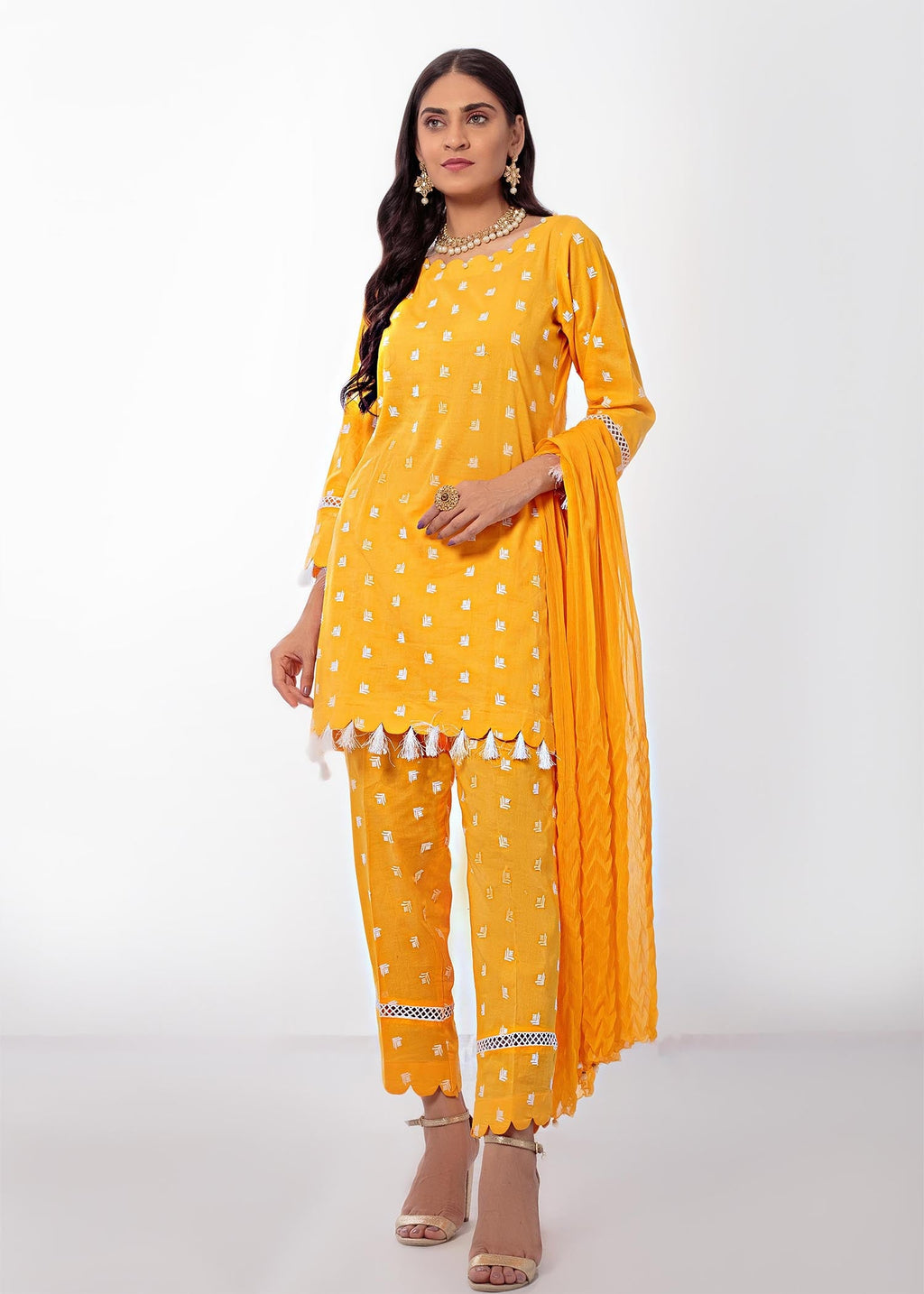 Decuir Shop Mustard Yellow kurta & Trousers DC 004