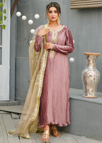 Zar Mauve Pleated Tunic Set Women 3pcs