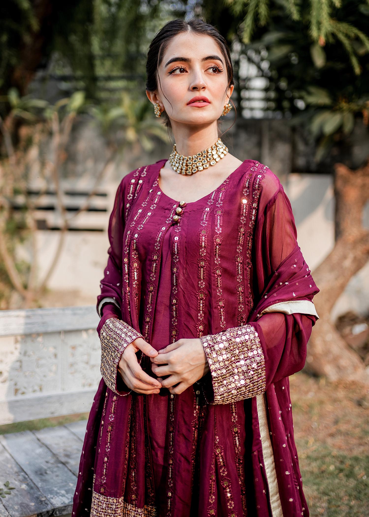 Rang-e-Haya Anchal / Plum Women 4pcs
