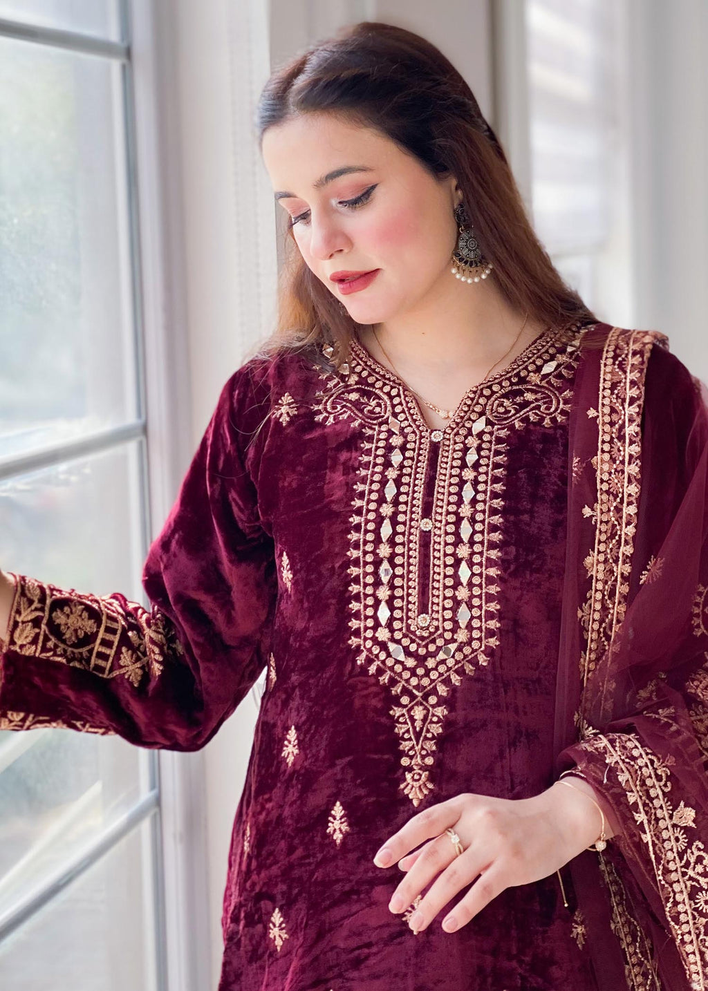 Rangoon Clothing Eshana Maroon Women 3pcs