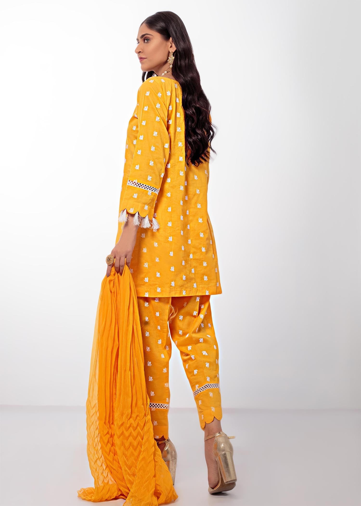 Decuir Shop Mustard Yellow kurta & Trousers DC 004