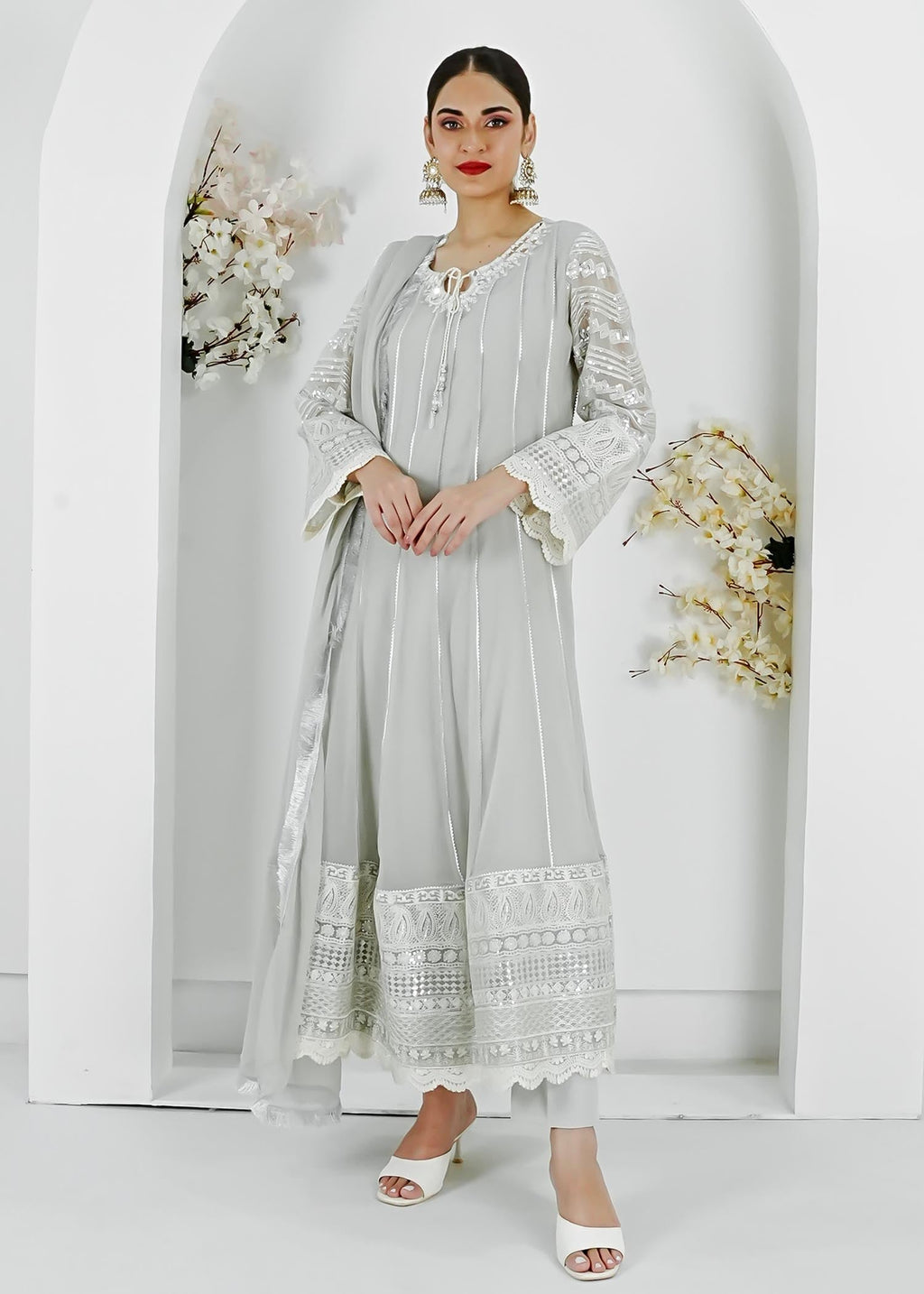 Manahils MAXI 121 Grey Women 3pcs