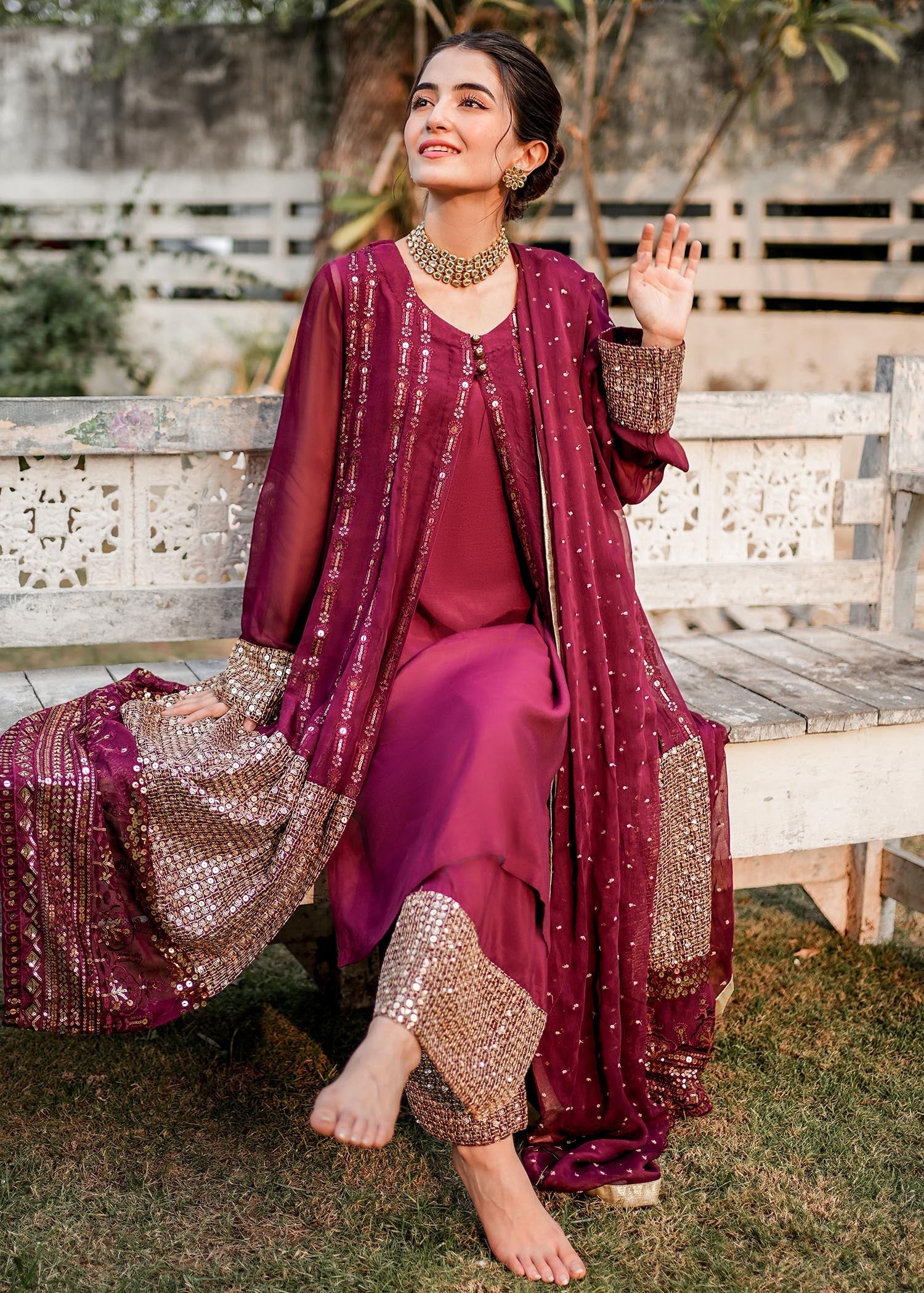 Rang-e-Haya Anchal / Plum Women 4pcs