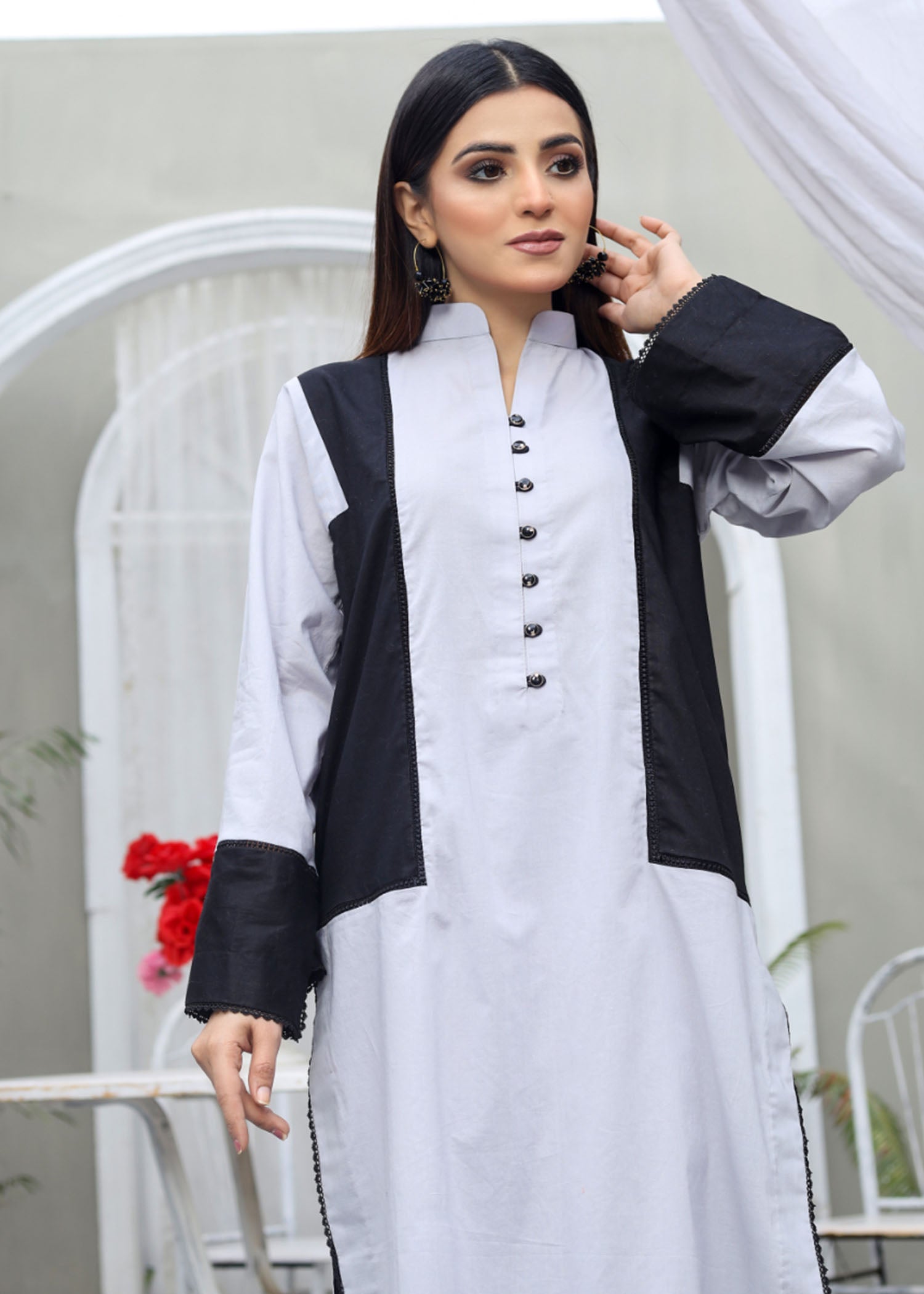 Atrangi GREY AND BLACK DRESS ( CC 314) Women 2pcs
