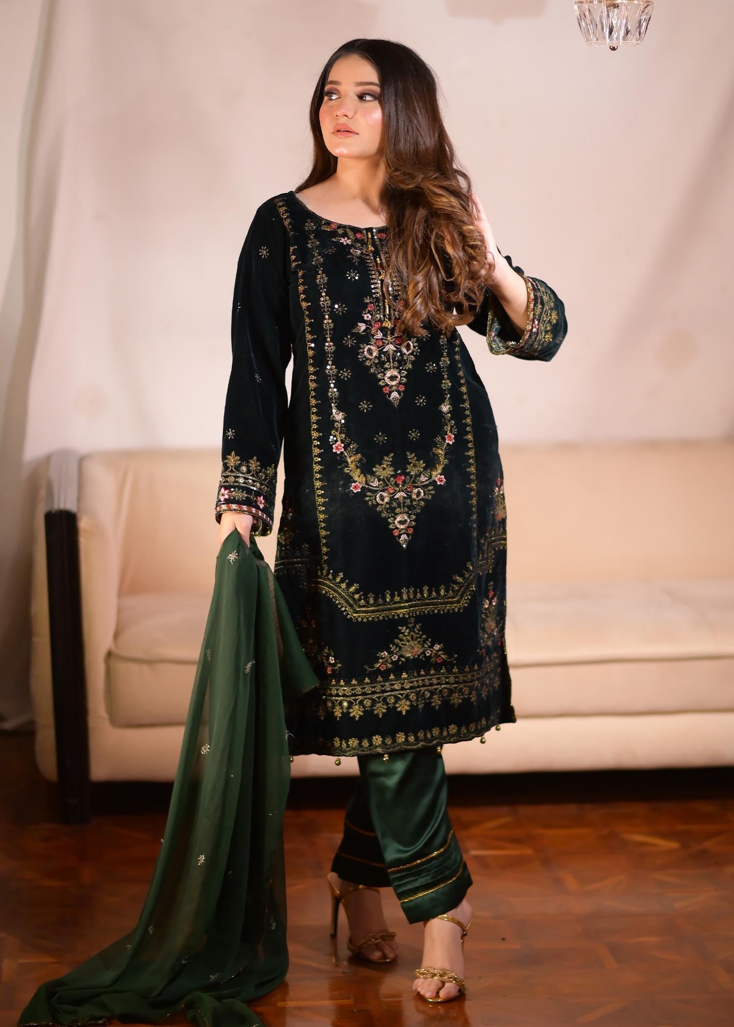 Rangoon Clothing Celestia Fern Velvetine Women 3pcs