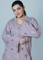 Bareeq Outfits Lavender Dust Embroidered Shirt Women 1pcs
