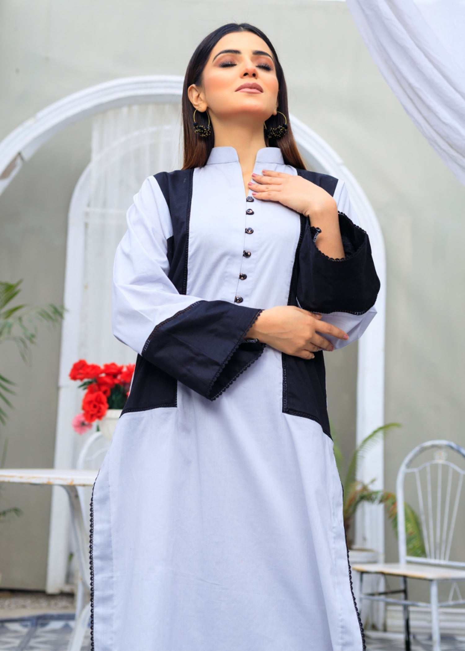 Atrangi GREY AND BLACK DRESS ( CC 314) Women 2pcs