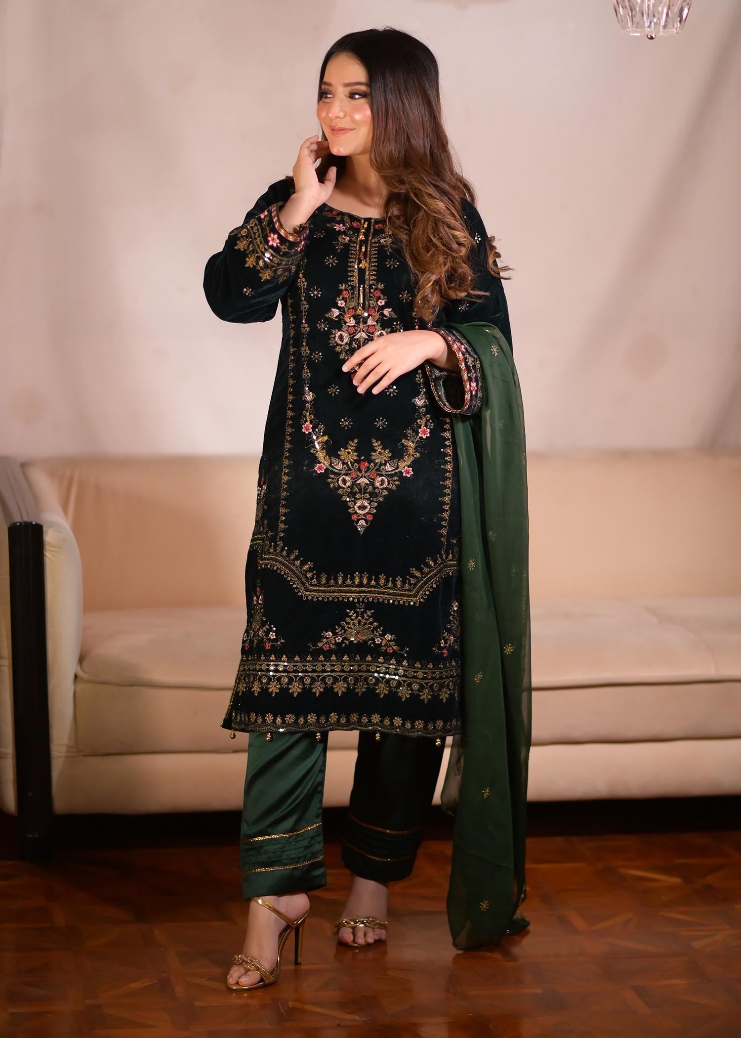 Rangoon Clothing Celestia Fern Velvetine Women 3pcs