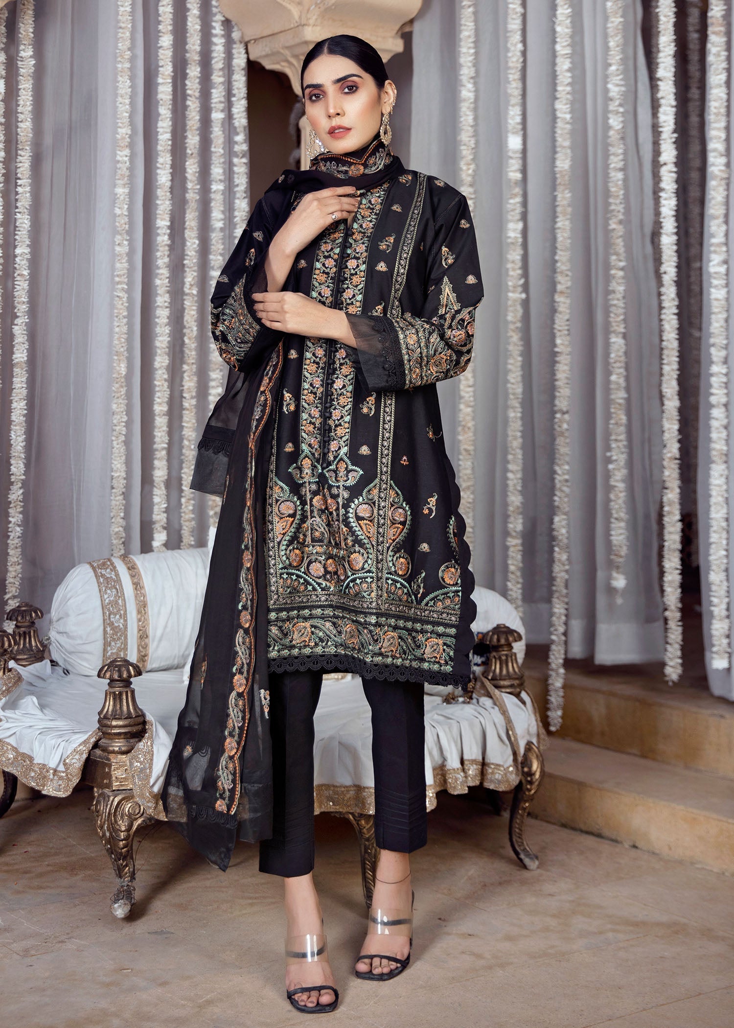 Zoya & Zaha Zardozi black Women 3pcs