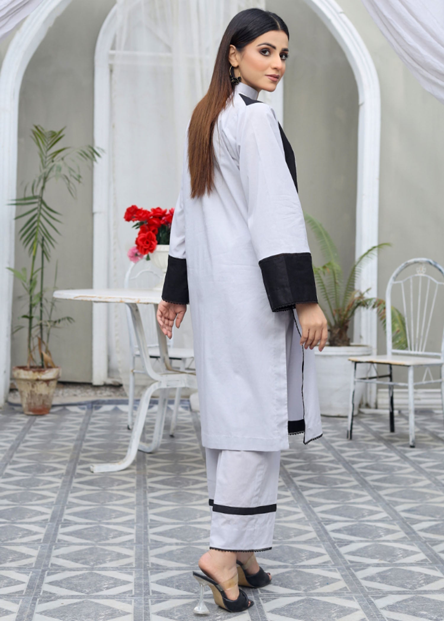 Atrangi GREY AND BLACK DRESS ( CC 314) Women 2pcs