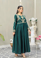 Atrangi GREEN EMBROIDERS FROCK DRESS (CC 642) Women