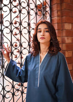 Aghaaz Casual Pret teal blue by basics Women 2pcs