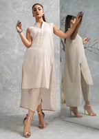 Hemstitch Basic Beige Women 2pcs