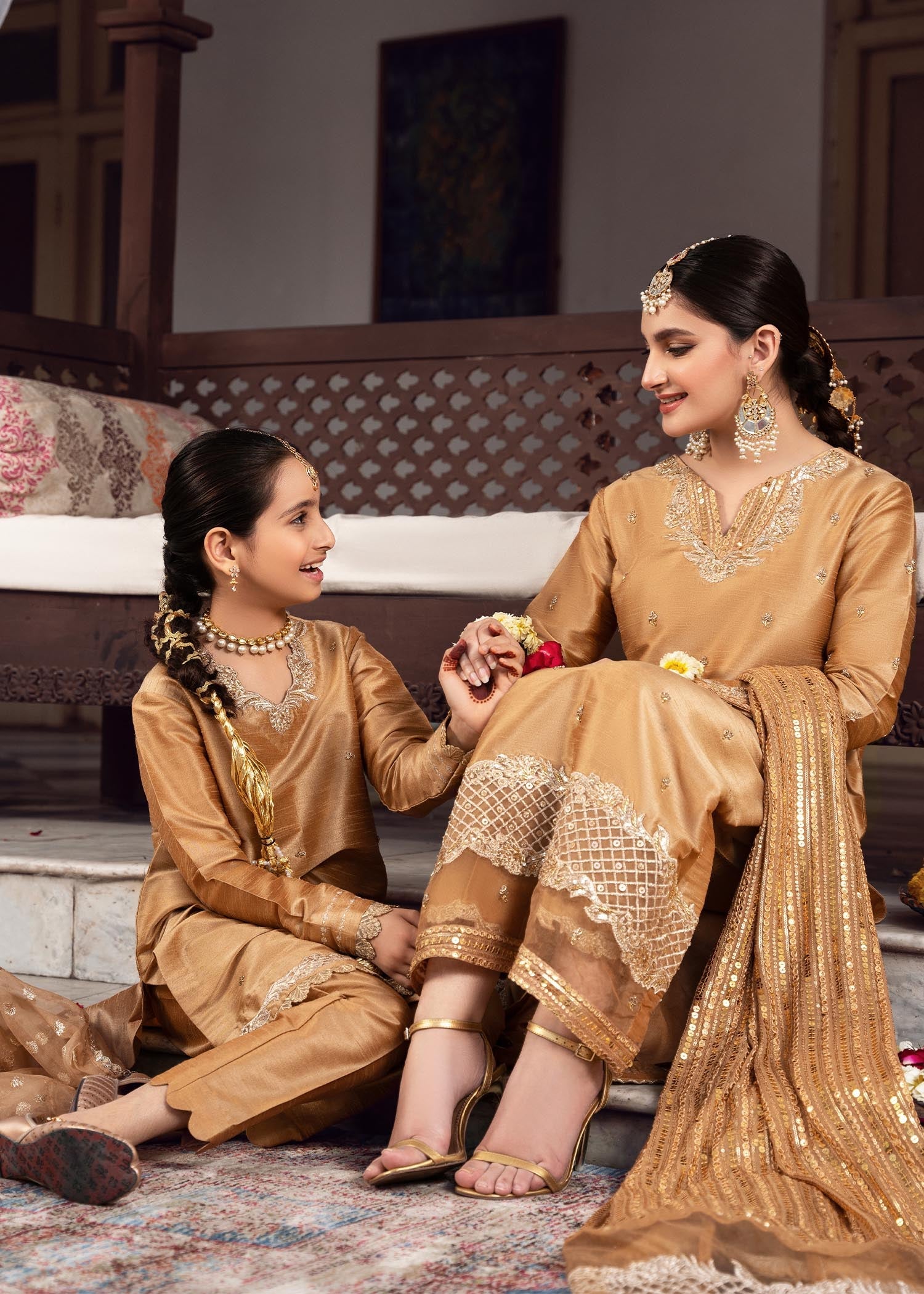 Rang-e-Haya Sandali gold Women 3pcs