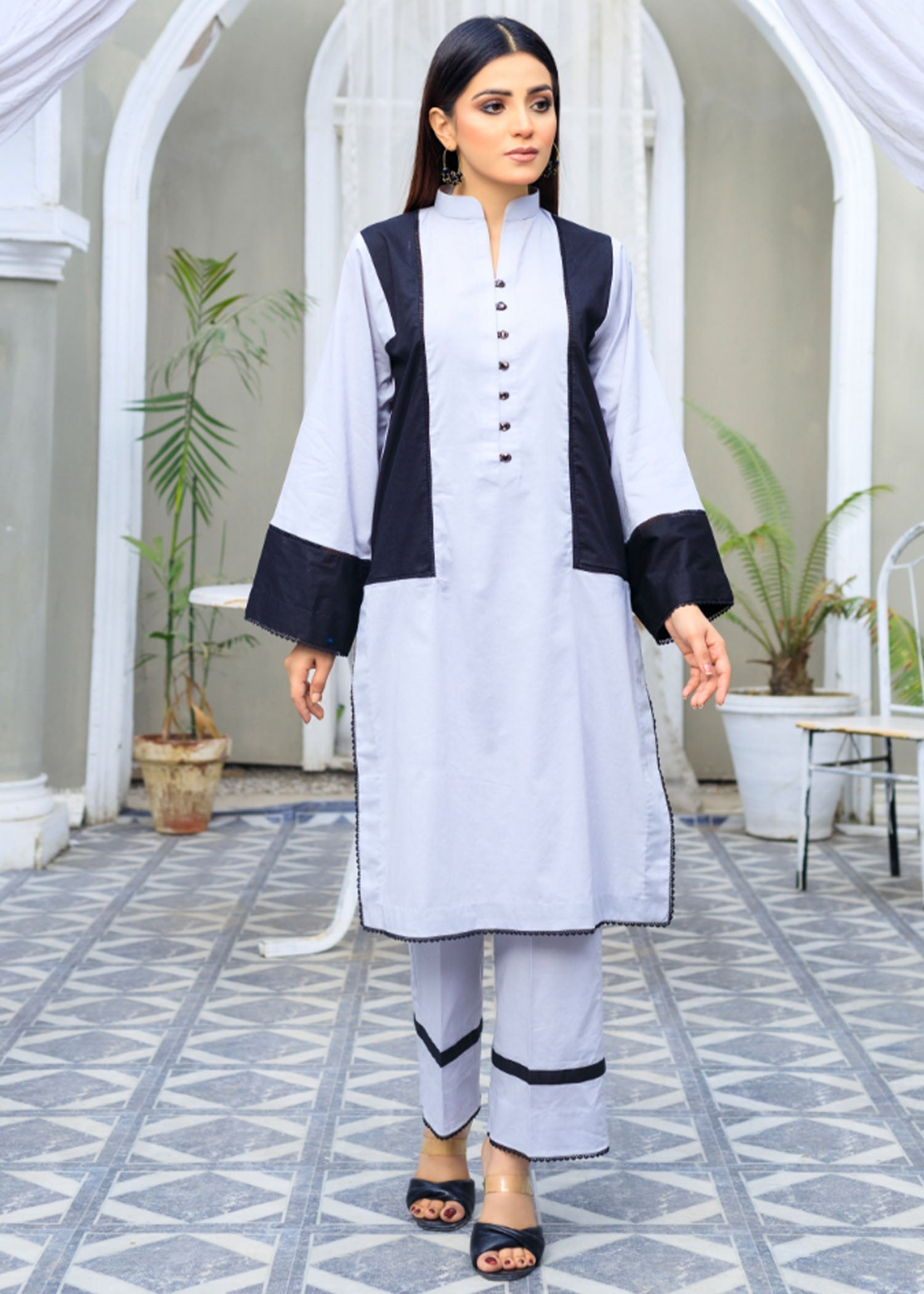 Atrangi GREY AND BLACK DRESS ( CC 314) Women 2pcs