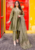 Four Season Boutique Chinese kolar Mhendi Green Women 3pcs