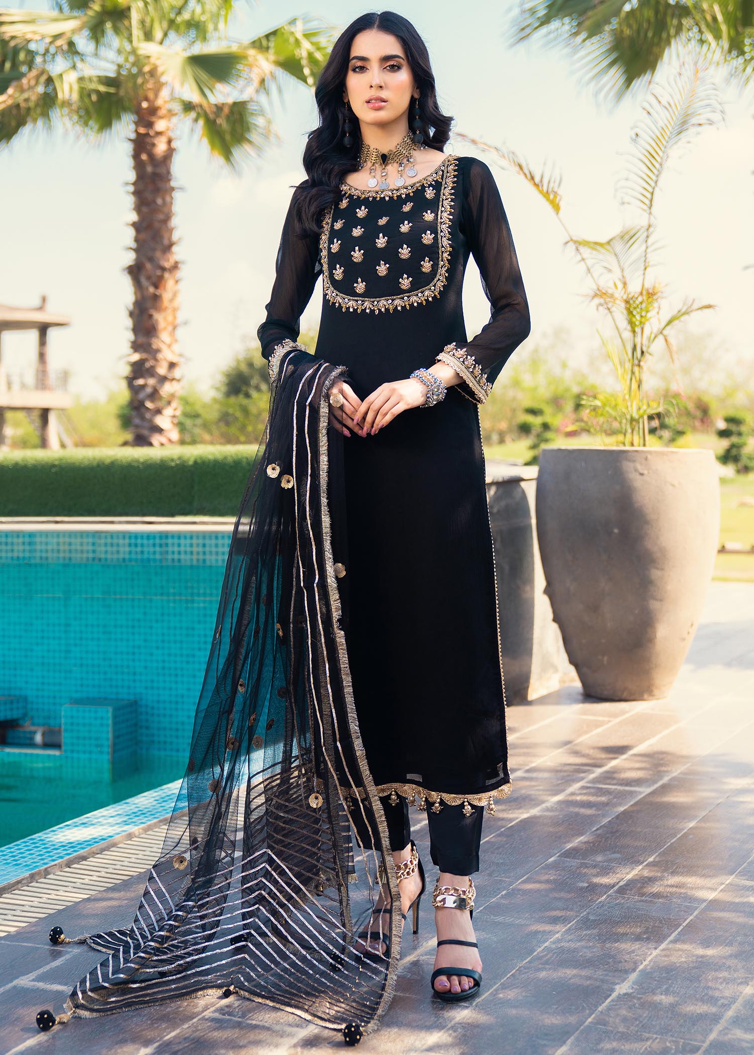 Khuda Baksh Creations Z 278 Black Women 4pcs