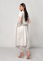 Decuir Shop White Long Maxi embroidered net DC 006