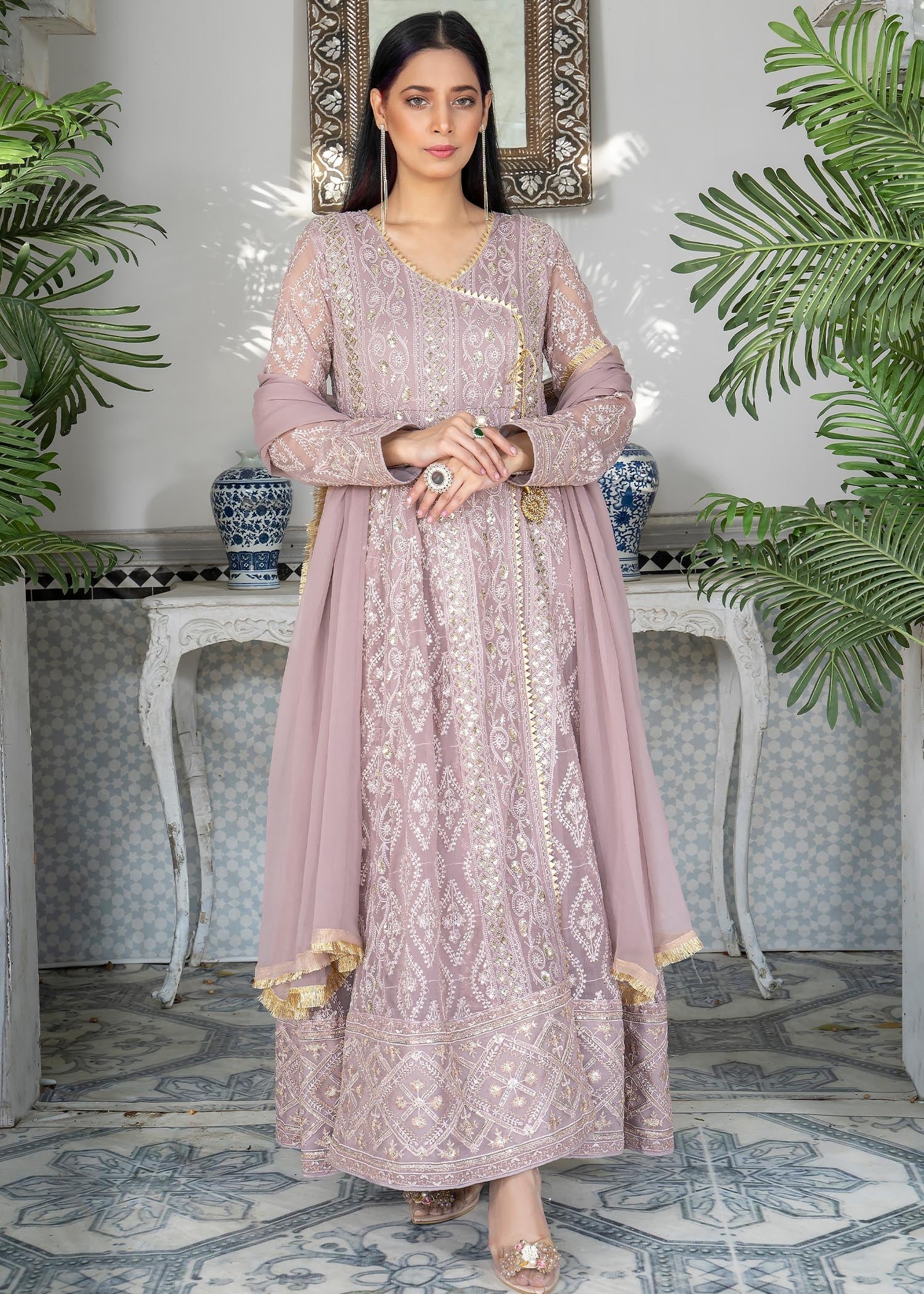 Manahils Angrakha 099 Purple Women 3pcs