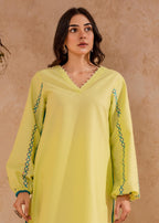 Fozia Khalid Lime Green Tunic Women 1pcs