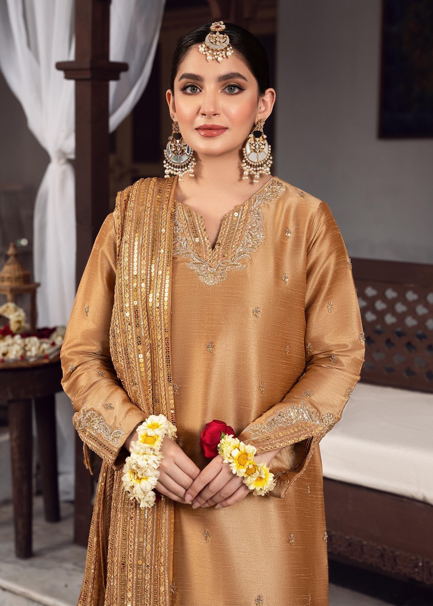 Rang-e-Haya Sandali gold Women 3pcs