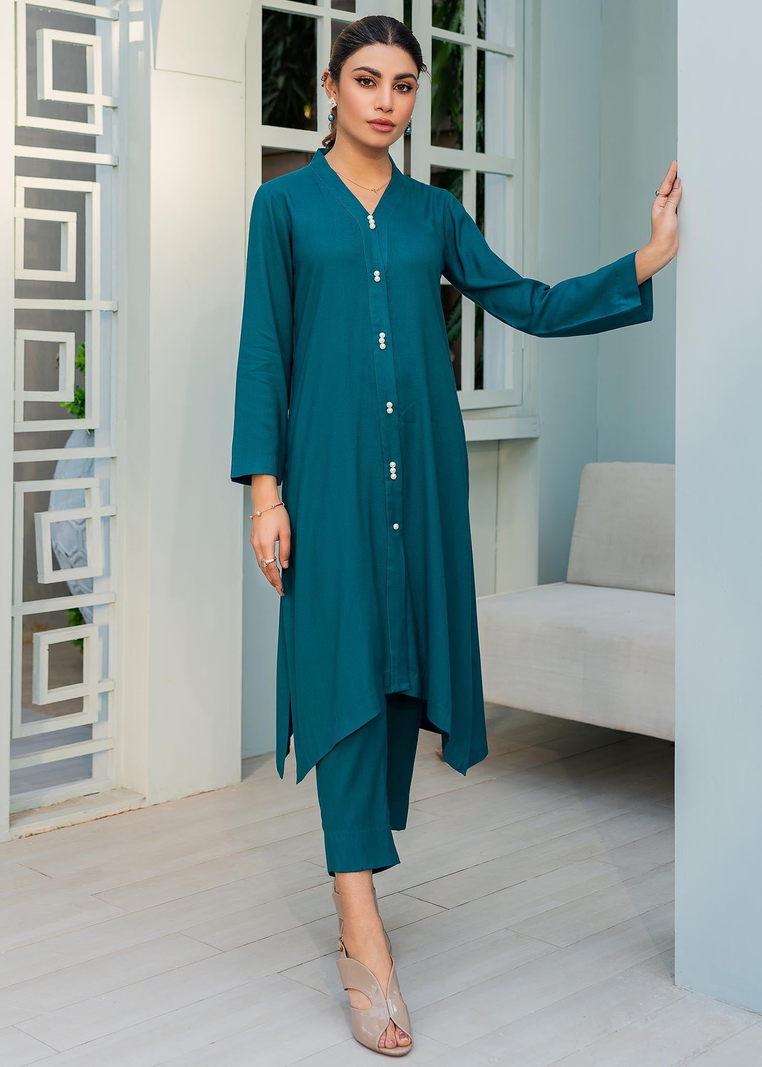 Ghonche Teal Women 2pcs