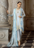 Merakish Baby Blue embroidered chiffon unstitched Suit Women 3pcs
