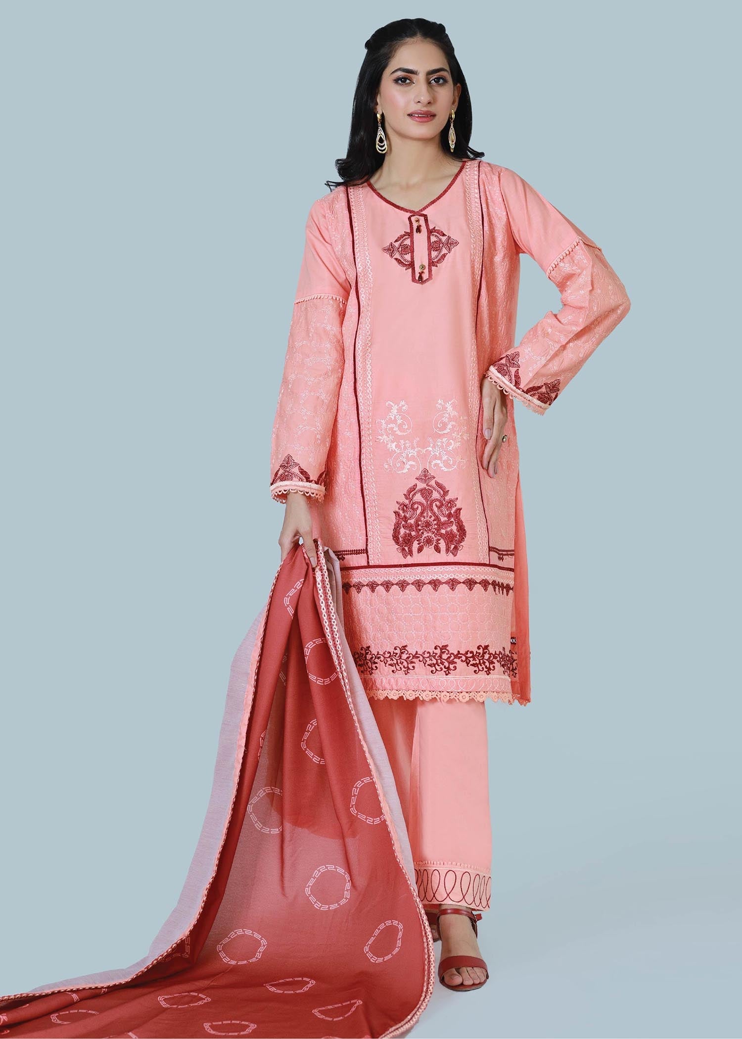 Bareeq Outfits Candy Blossom Embroidered Stitched Suit Women