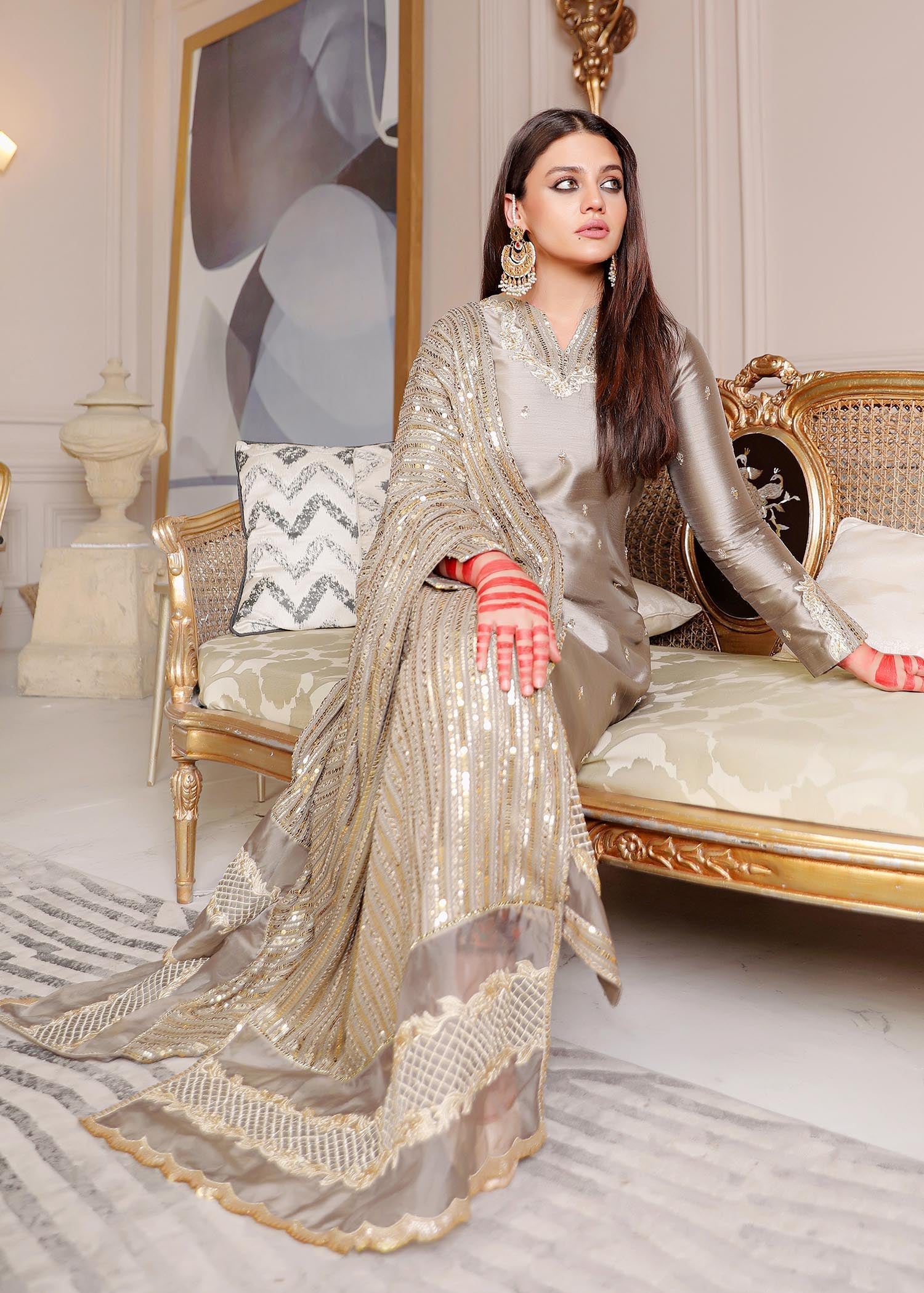 Rang-e-Haya Sandali grey Women 3pcs