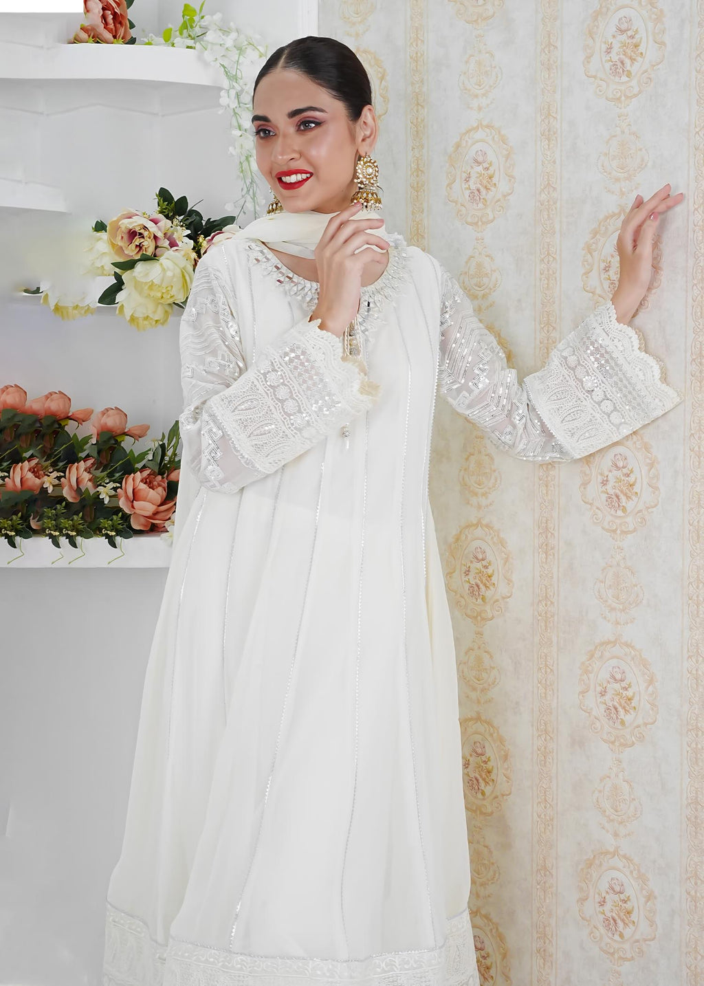 Manahils MAXI 121 OFF WHITE Women 3pcs