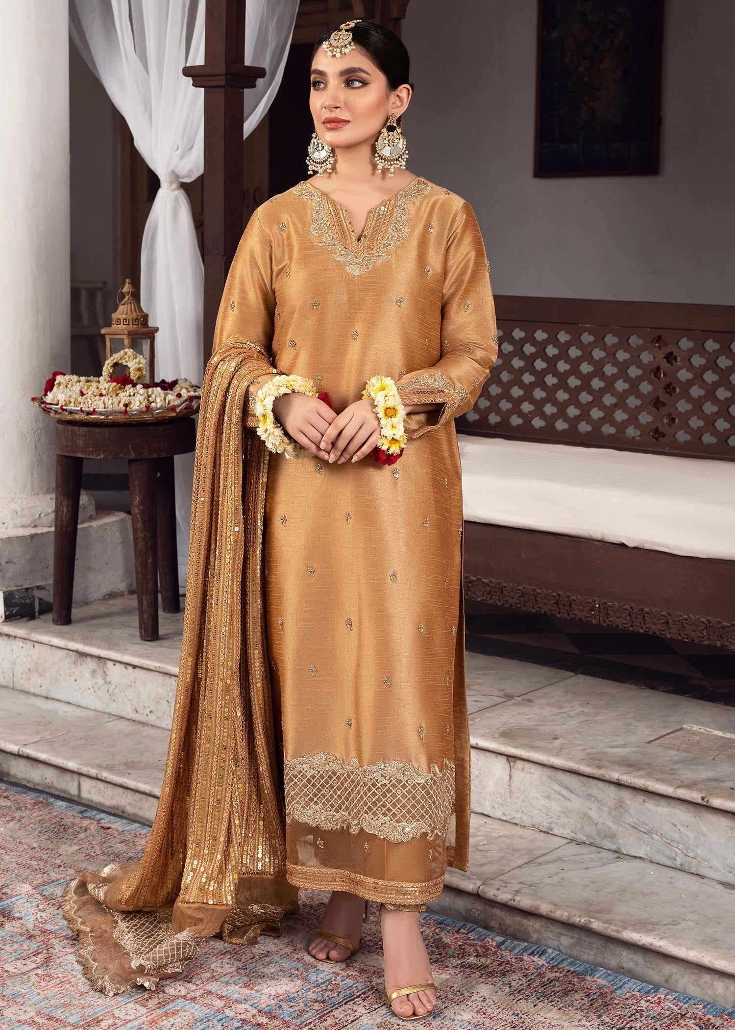 Rang-e-Haya Sandali gold Women 3pcs
