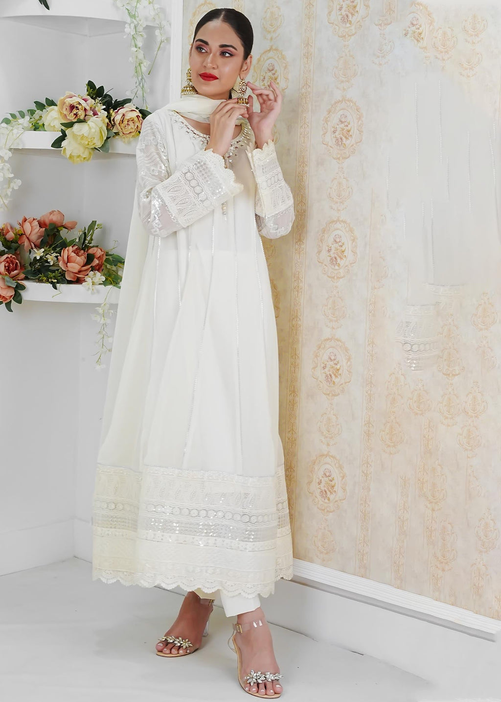 Manahils MAXI 121 OFF WHITE Women 3pcs