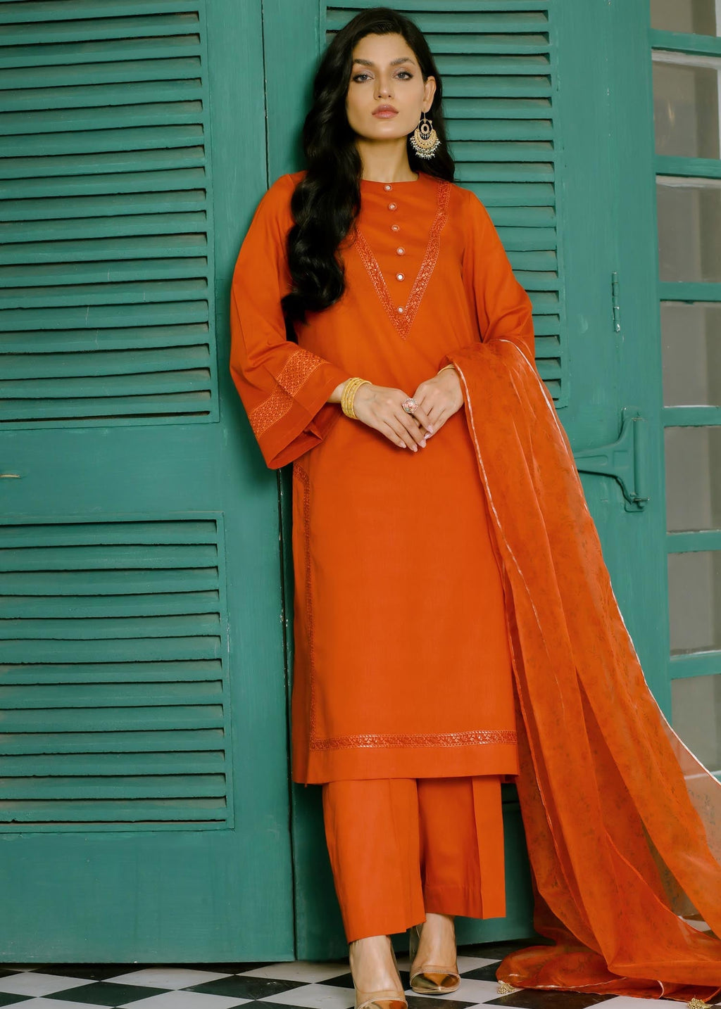 Shades By Abeeha Usman RUST Women 3pcs