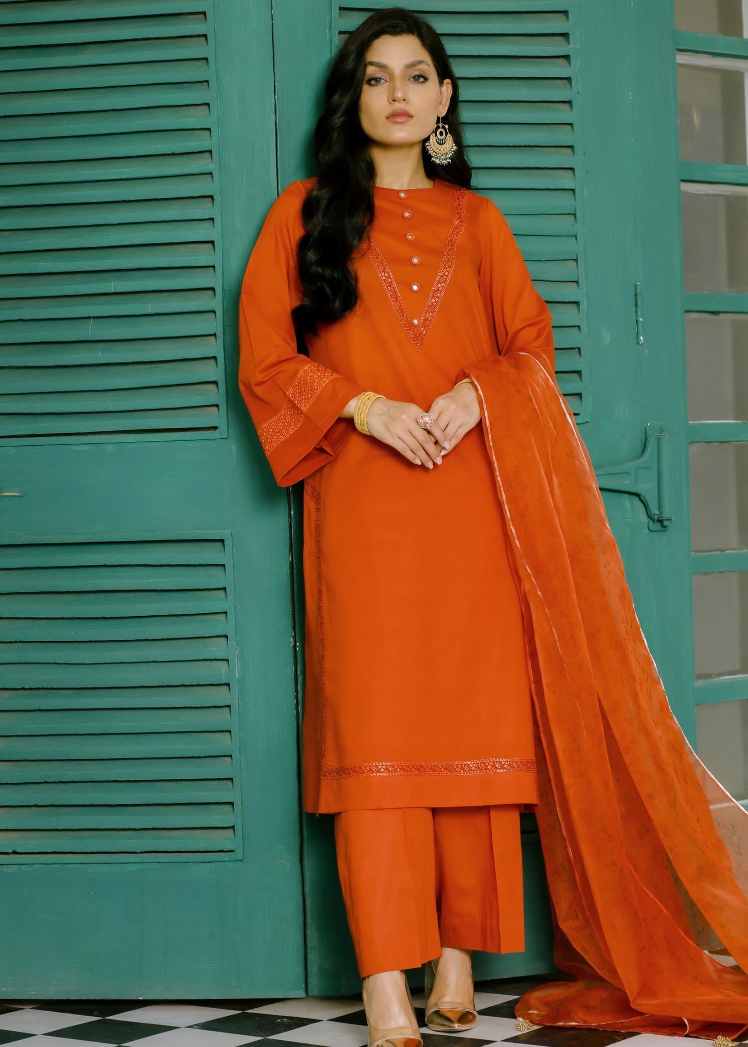 Shades By Abeeha Usman RUST Women 3pcs