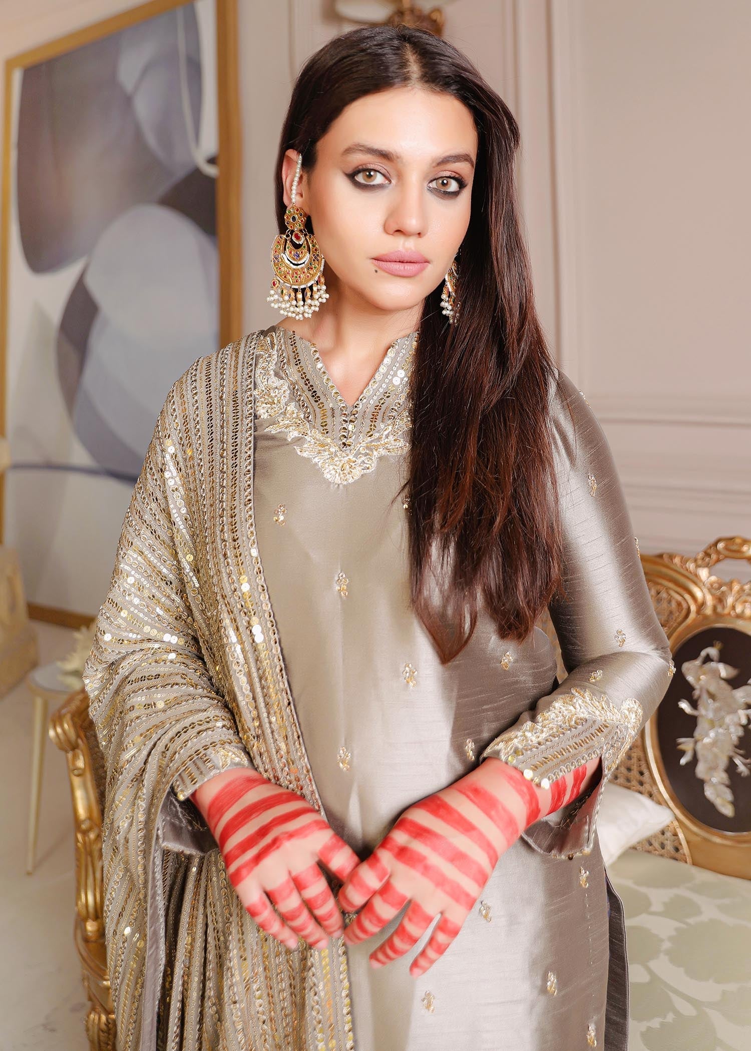 Rang-e-Haya Sandali grey Women 3pcs