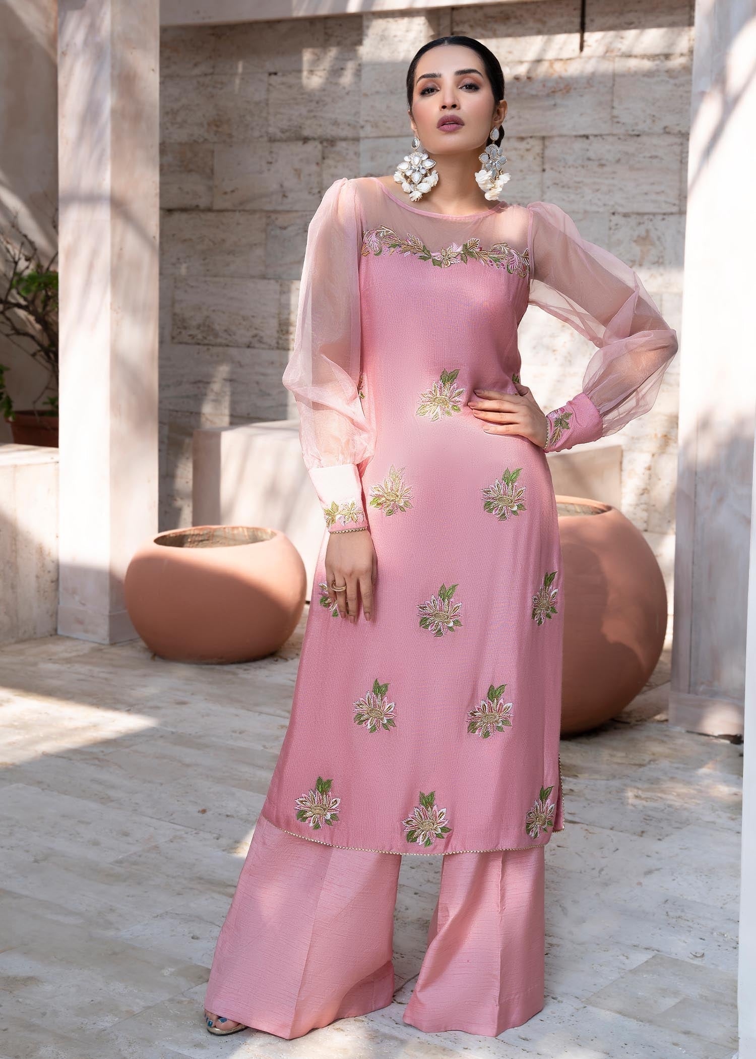 Rang-e-Meeras Frosted Flowers Women 2pcs