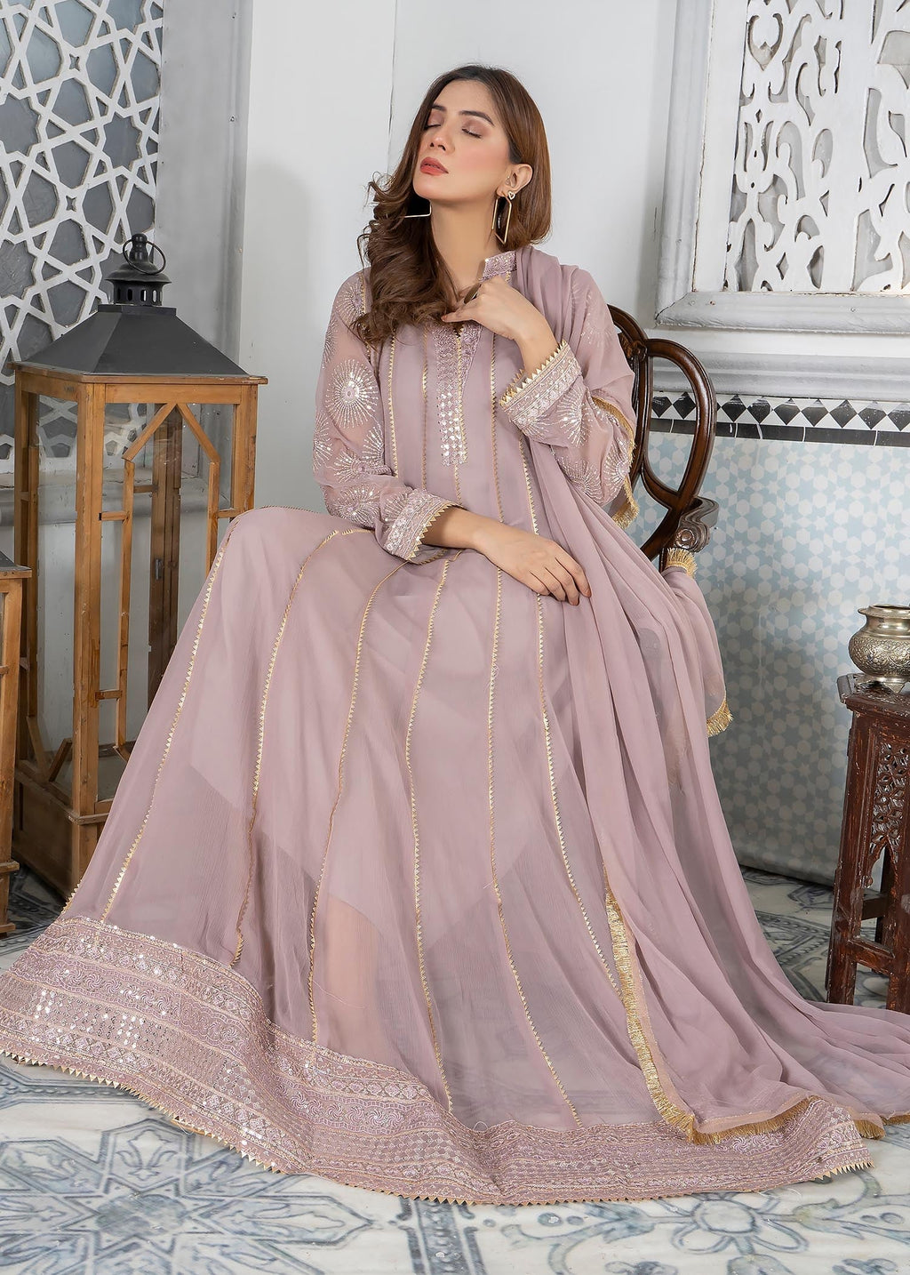 Manahils Maxi 106 Purple Women 3pcs