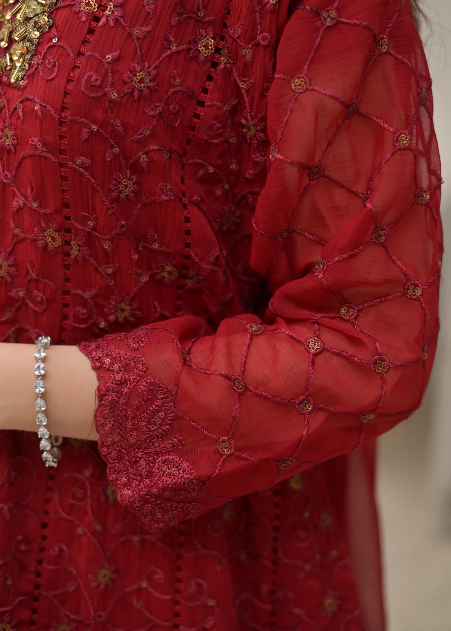 Rangoon Clothing Qurbat Maroon Women 3pcs