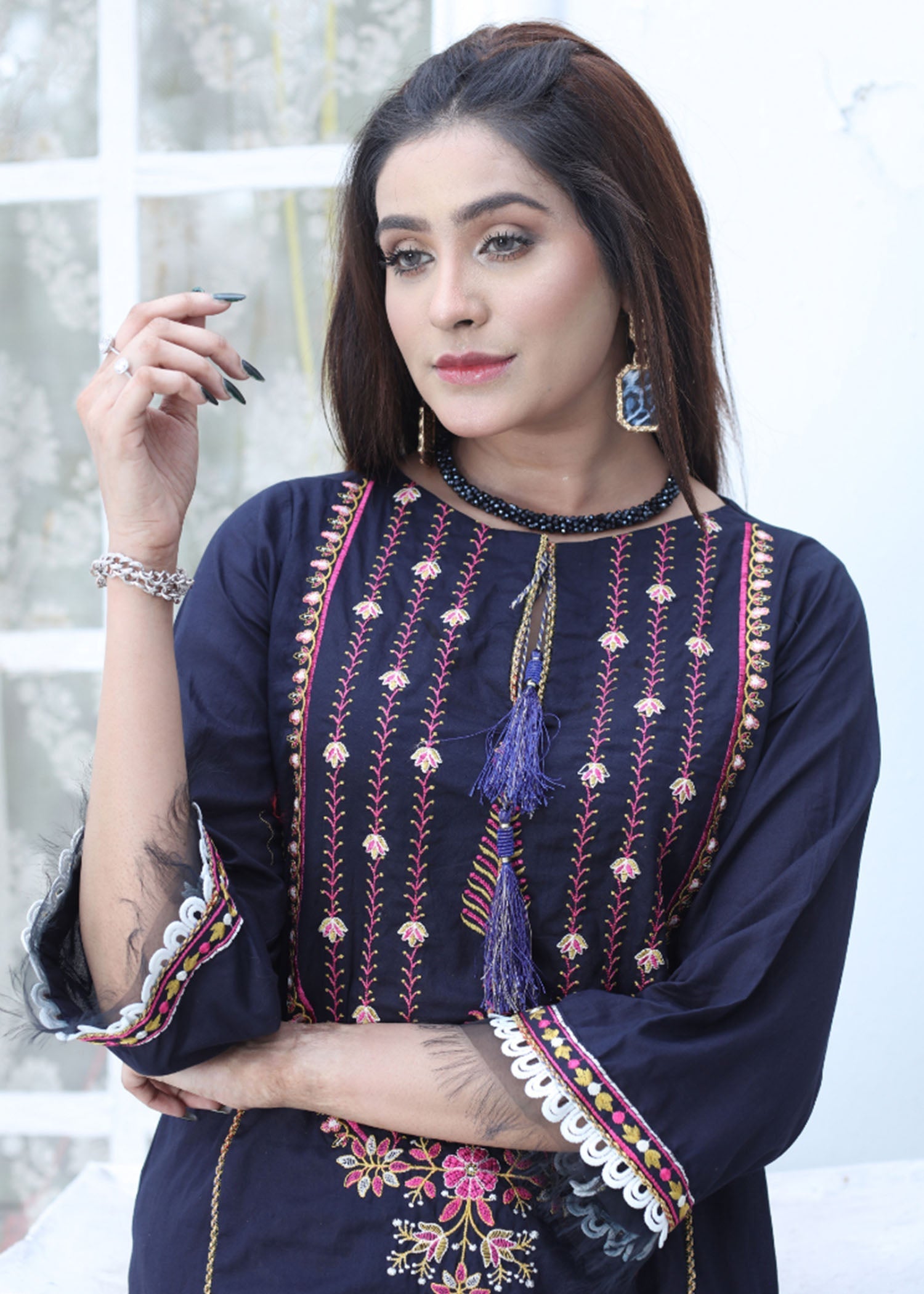 Atrangi BLUE EMBROIDERY DRESS (SS 103) Women 2pcs