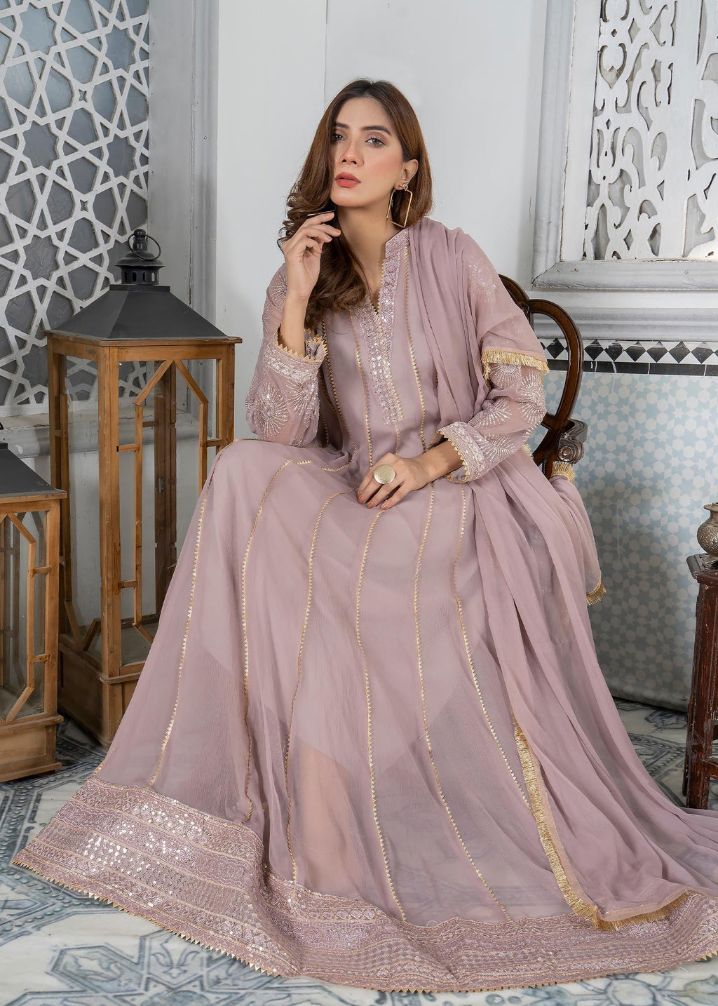 Manahils Maxi 106 Purple Women 3pcs