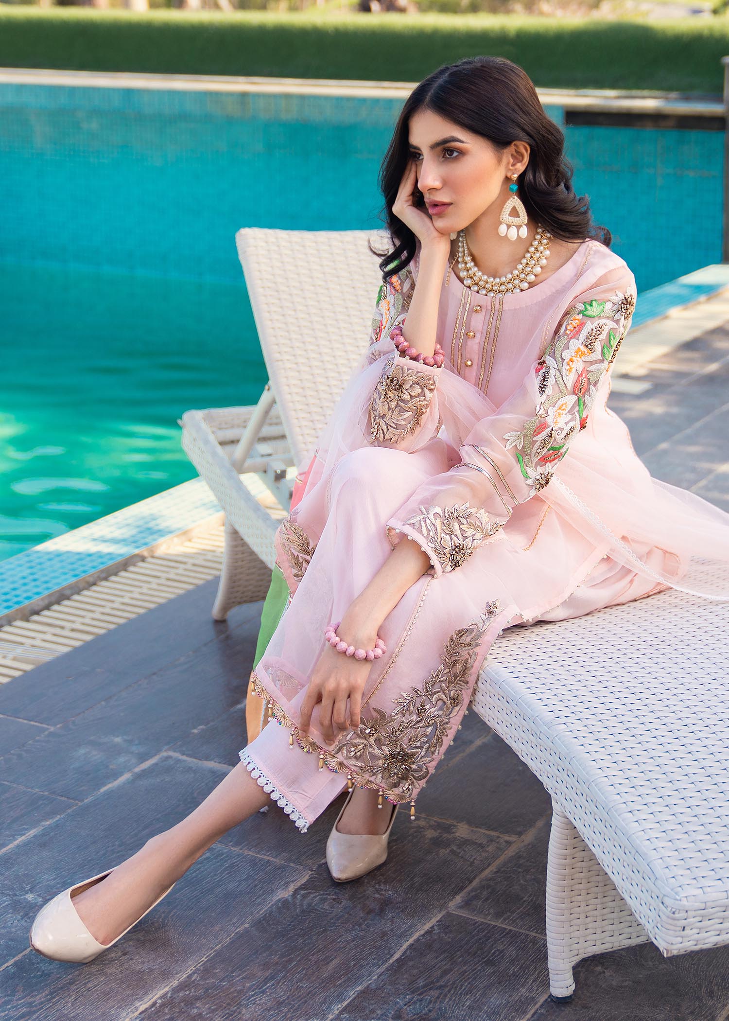 Khuda Baksh Creations M 102 Pink Women 3pcs